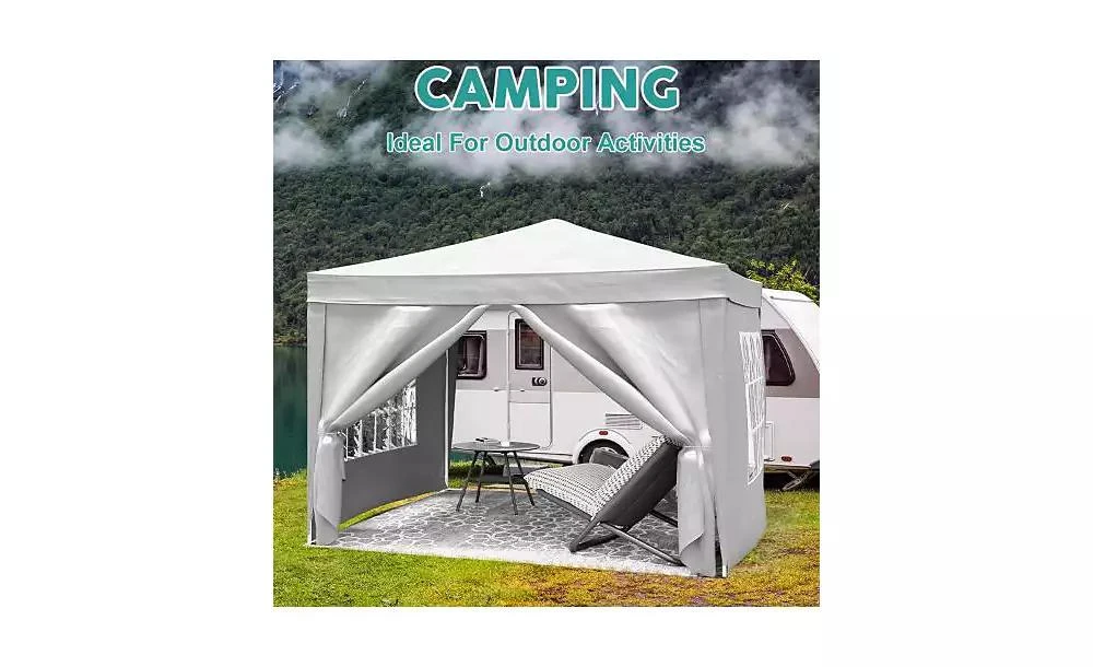 Flynama 10x10ft Folding Canopy with 4 Removable Sidewalls Outdoor Event Shelter UPF 50 Plus Gazebo Tent 3