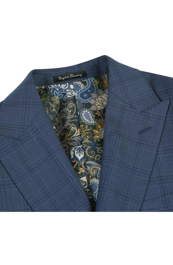 English Laundry Plaid Trim Fit Wool Blend Two-Piece Suit 7
