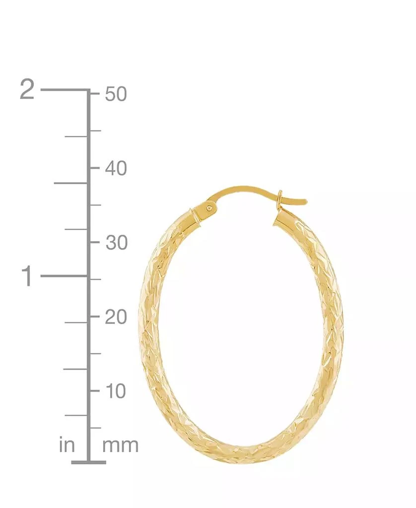 Macy
s Textured Oval Hoop Earrings in 14k Gold, 1-3/8 inch 5
