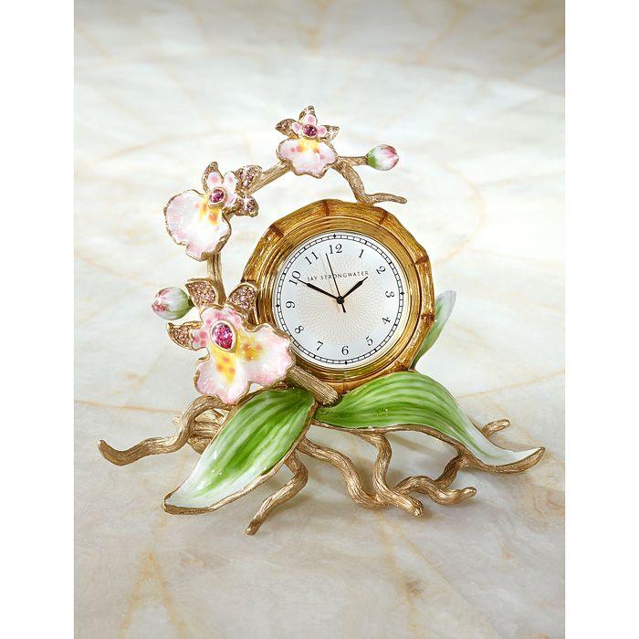 Jay Strongwater Tara Orchid Clock