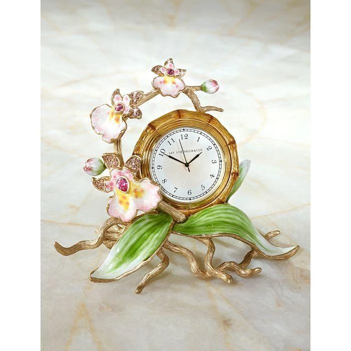 Jay Strongwater Tara Orchid Clock 2