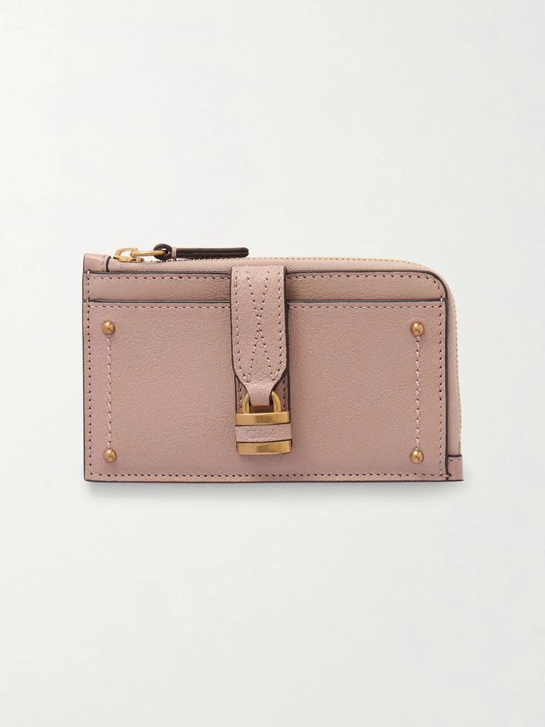 Chloé Paddington Embellished Textured-leather Cardholder - Beige