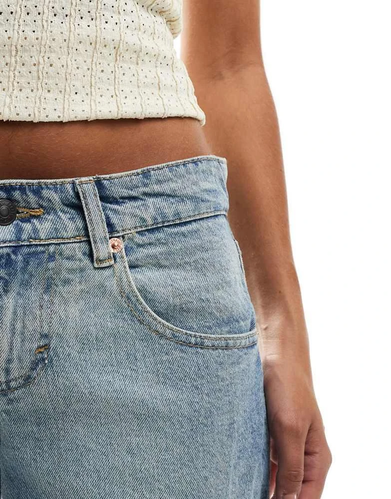 Motel Motel parallel leg low rise jeans in vintage bleach blue 5
