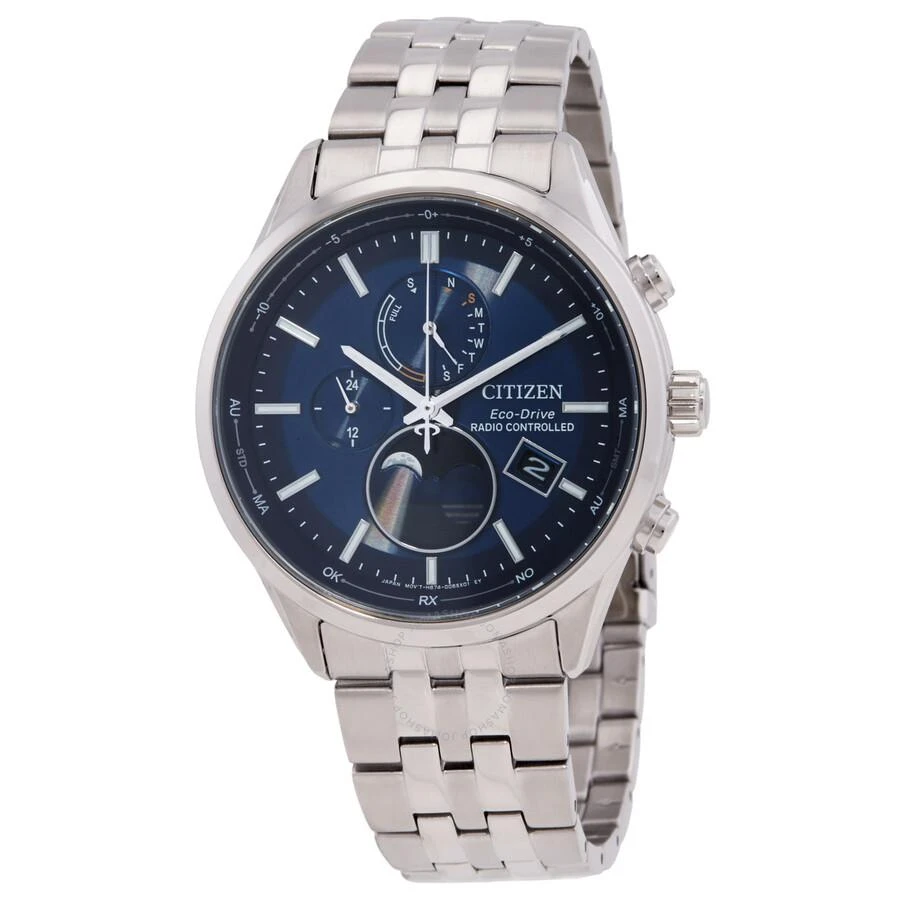 Citizen Eco-Drive Radio-Controlled Moon Phase Blue Dial Men's Watch BY1030-50L 1