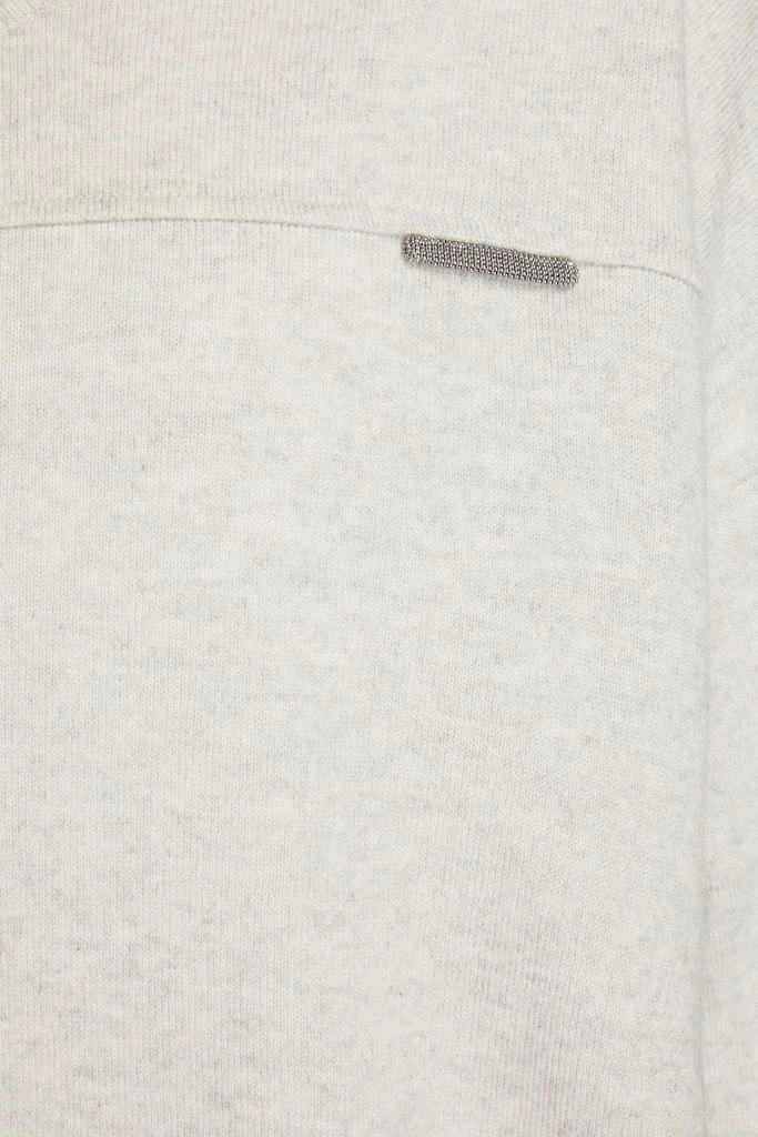 Brunello Cucinelli Bead-embellished mélange cashmere sweater 4
