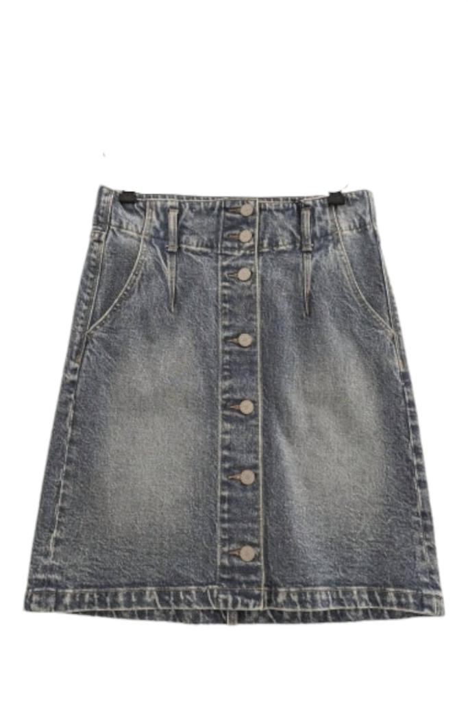 Habitual Women's Denim Button Down Mini Skirt