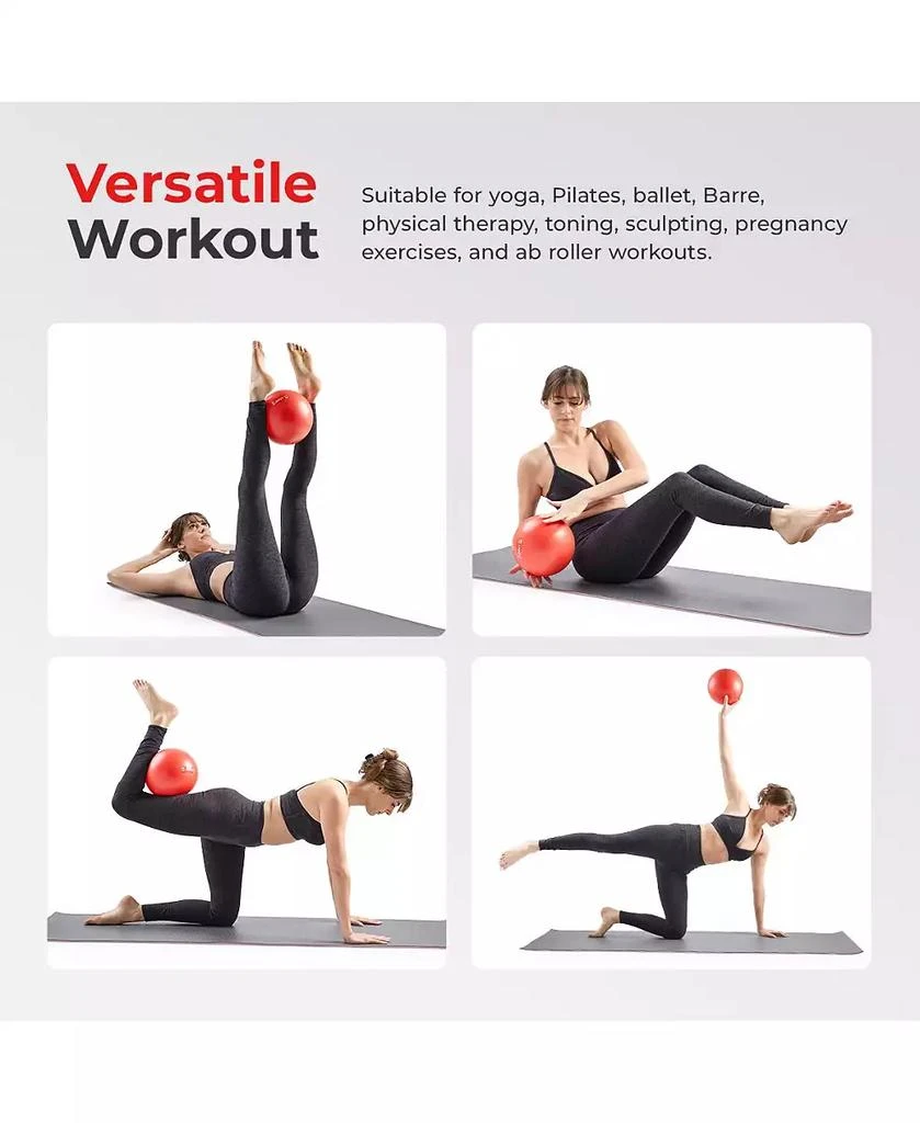 Sunny Health 
Fitness Premium 9" Mini Exercise Ball, Extra Thick Anti-Burst PVC, Non-Slip 
Odorless 6