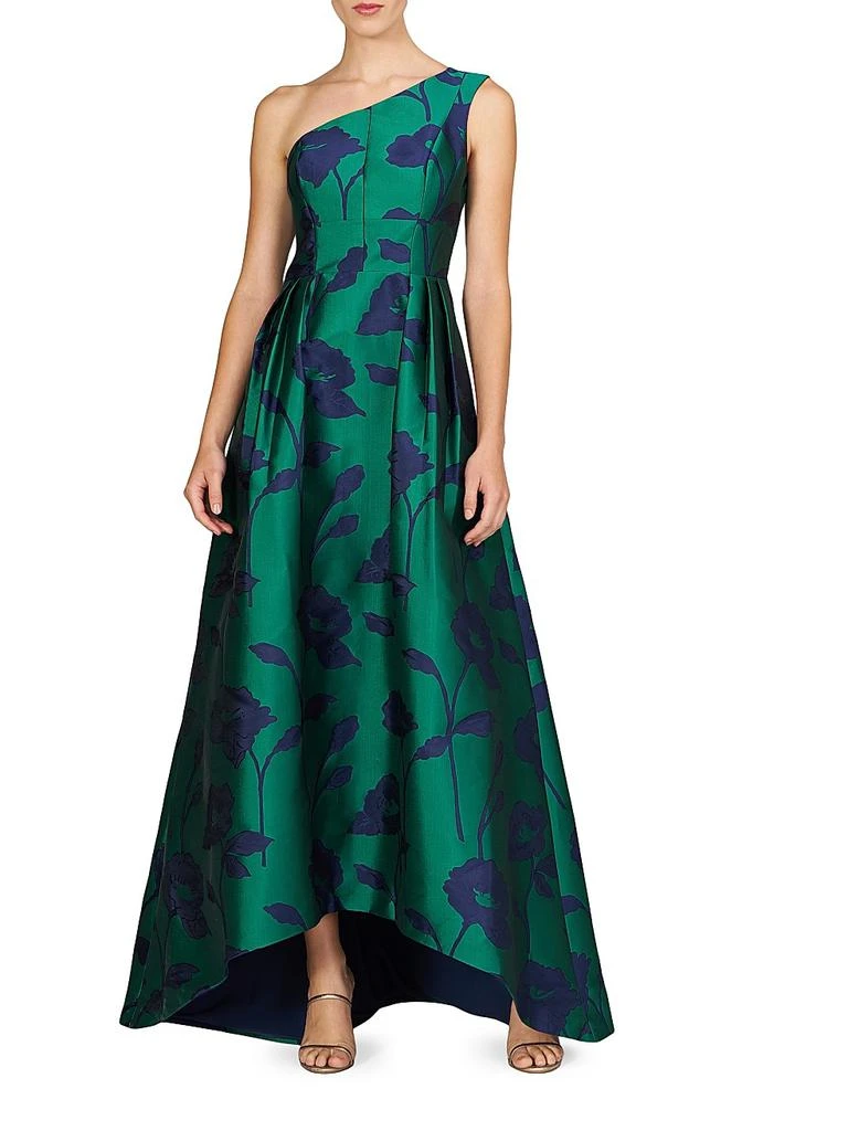 Kay Unger Tiara Floral Jacqaurd One-Shoulder Gown - Dresses & Skirts - Free  Shipping - BeyondStyle