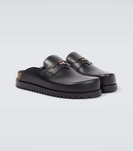 Versace Medusa logo leather mules 4