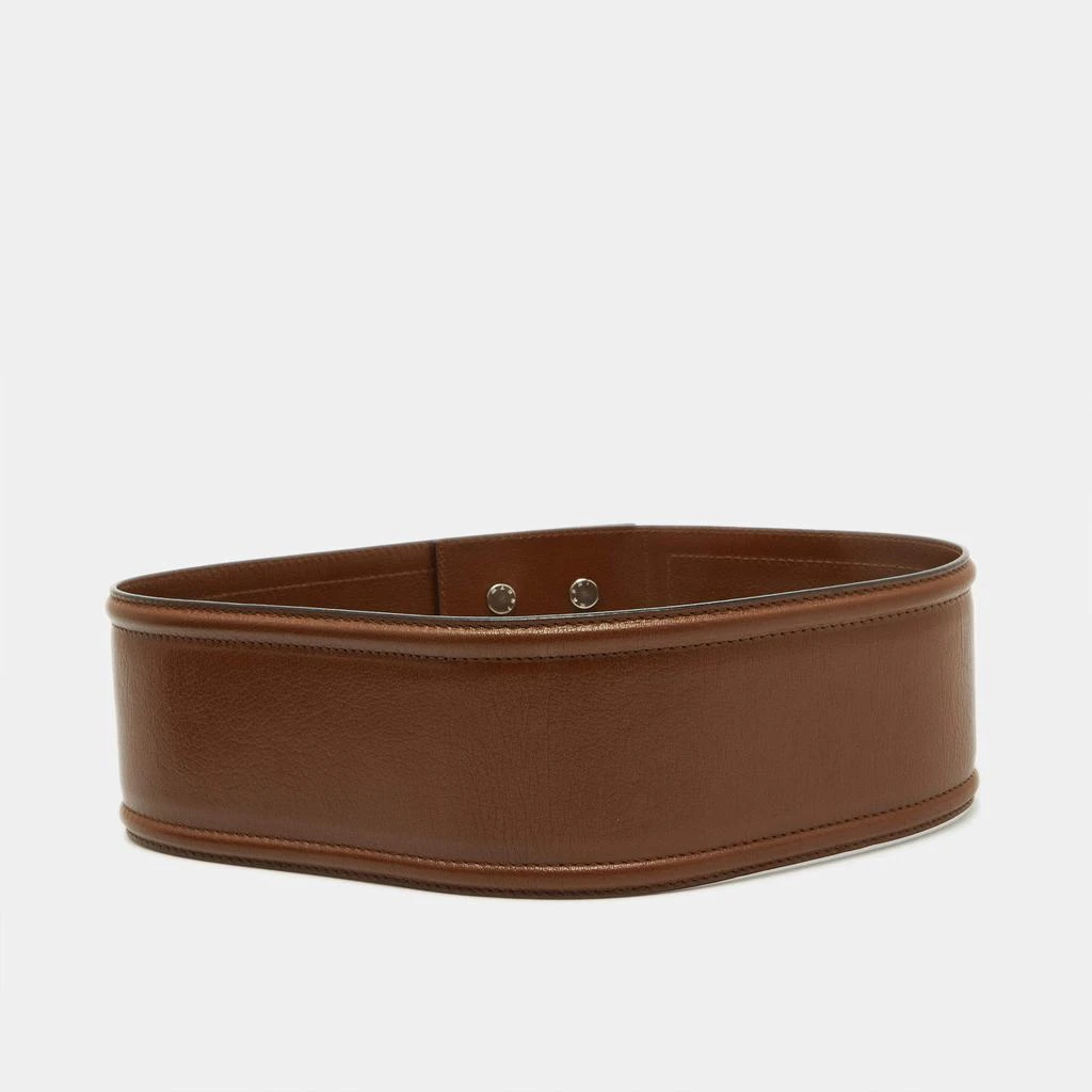 Marni Marni Brown Leather Wide Waist Belt 80 CM 1