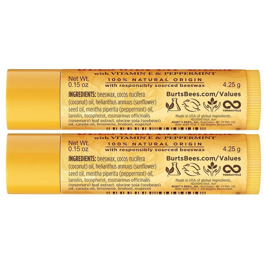 Burt's Bees 100% Natural Origin Moisturizing Lip Balm Original Beeswax 2