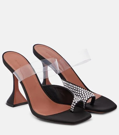 Amina Muaddi Paloma braided satin slides 1
