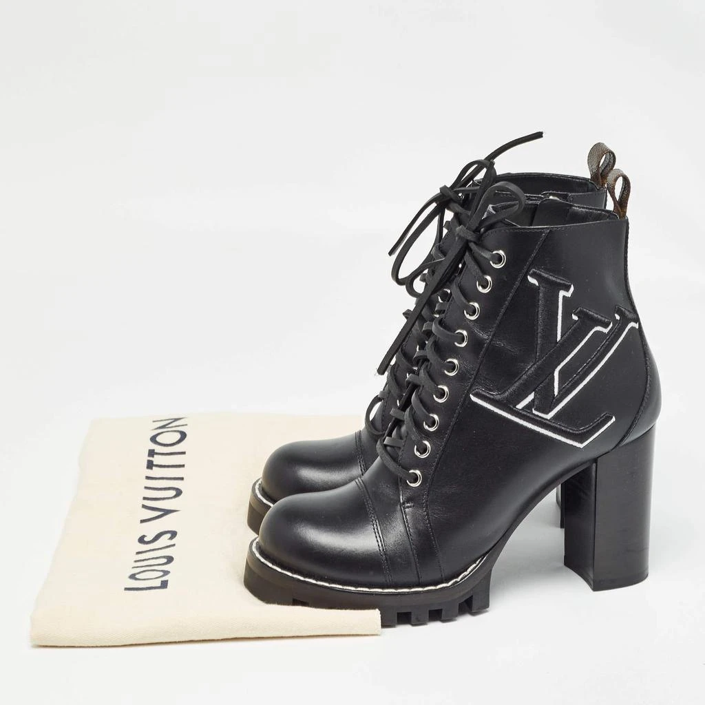 Louis Vuitton Louis Vuitton Black Leather Star Trail Block Heel Ankle Boots Size 39 10