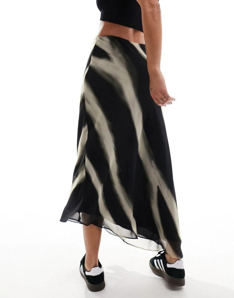 Mango Mango printed midi skirt in black 4