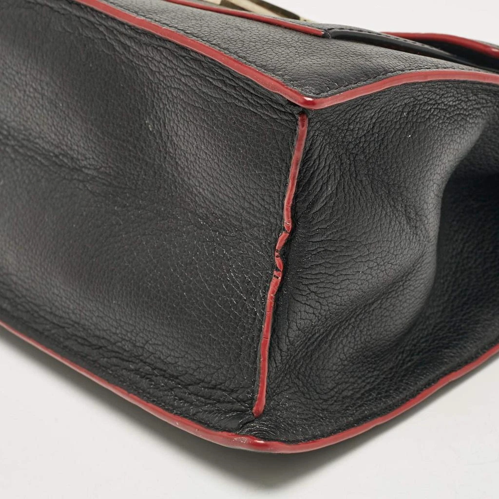 CH Carolina Herrera CH Carolina Herrera Black Embossed Leather Top Handle Bag 20