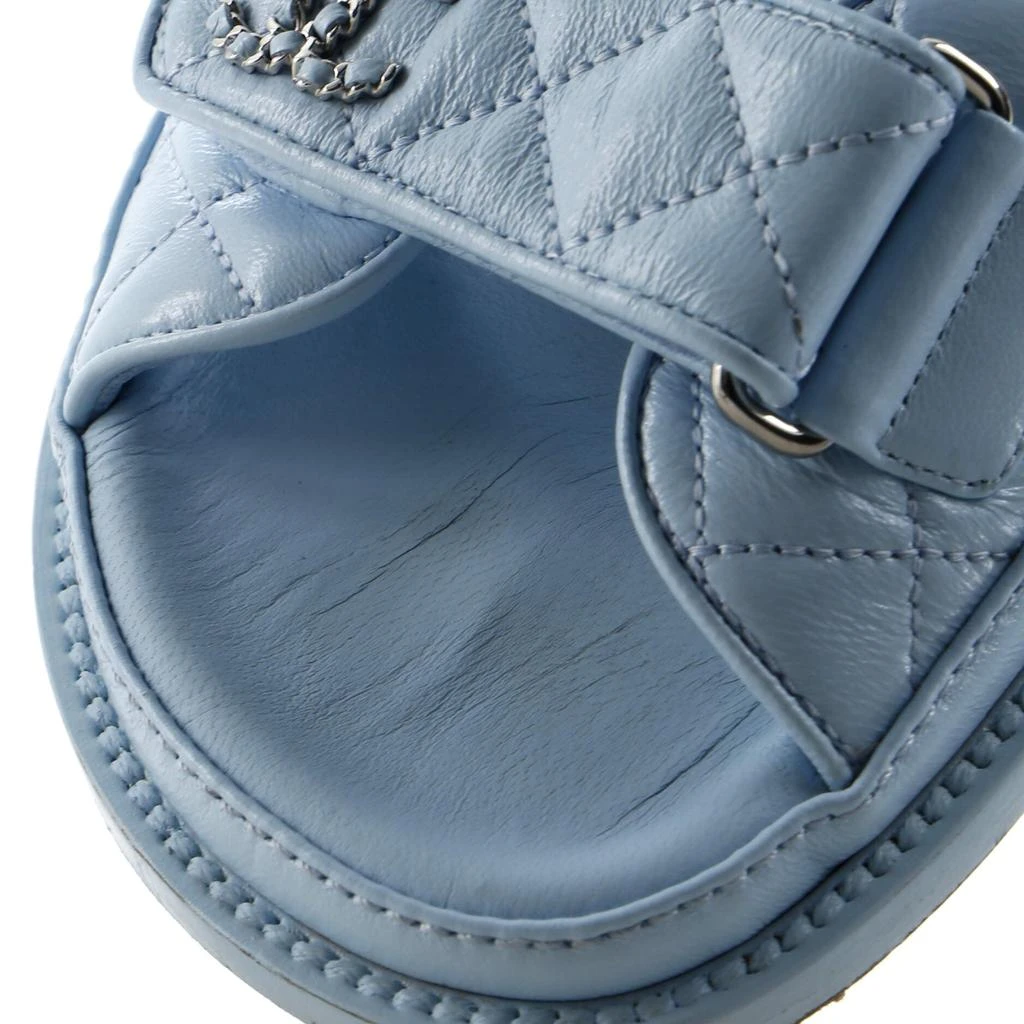 Chanel Women's Velcro Dad Sandals Quilted Leather 5