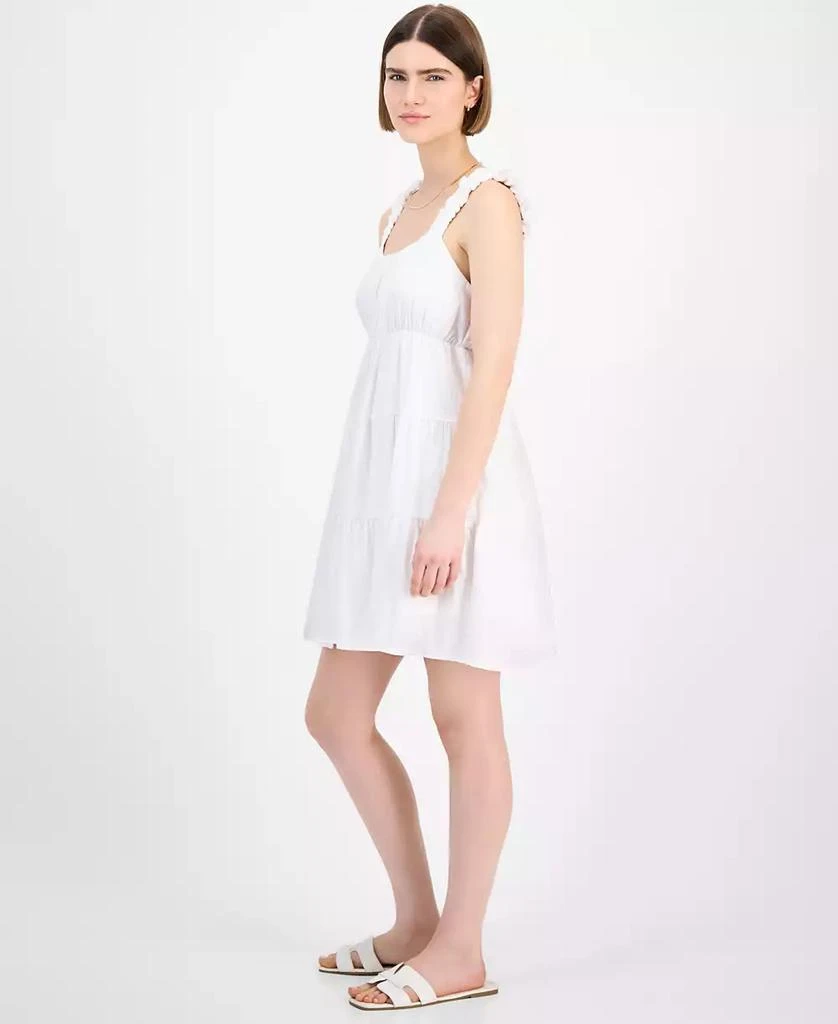 Pink Rose Juniors' Bubble-Strap Tiered Mini Dress 2