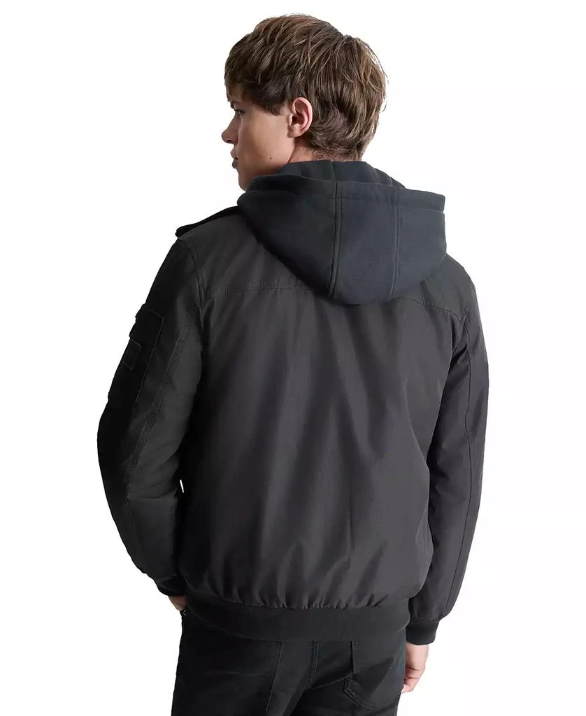 DKNY Men's Removable Hood Water-Resistant Bomber Jacket 2
