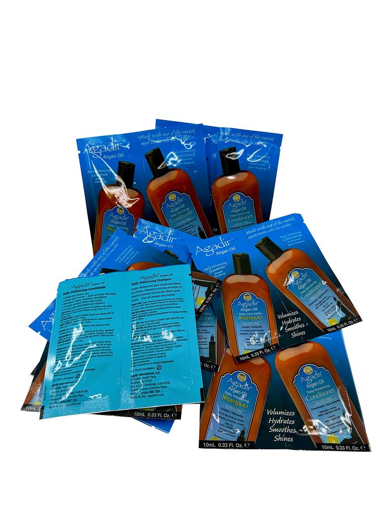 Agadir Agadir Argan Oil Volumizing Shampoo & Conditioner .33 OZ 10 Sachet Set