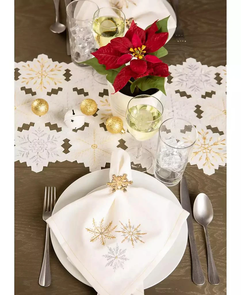 Design Imports Sparkle Snowflakes Embroidered Napkin, Set of 6 6