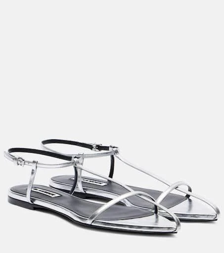 Jil Sander Metallic leather sandals 1