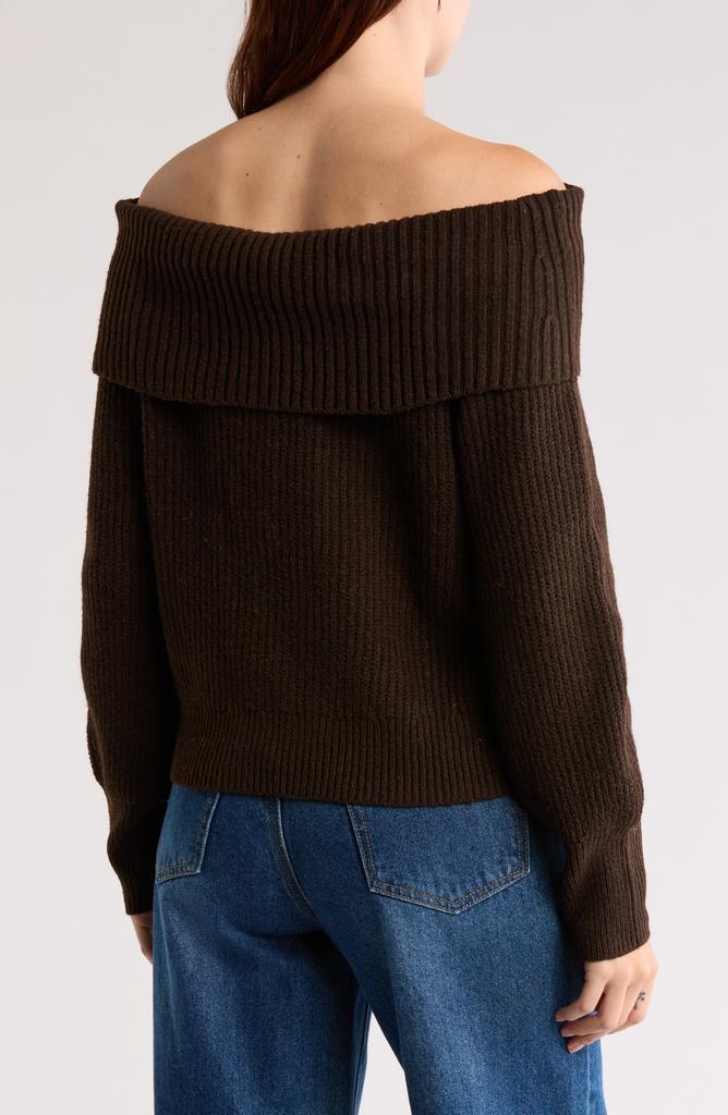 Abound Foldover Off the Shoulder Sweater