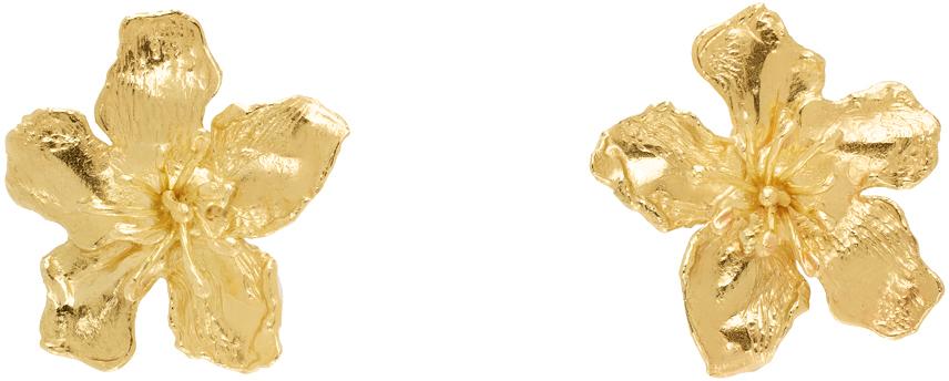 ELHANATI Gold Conie Vallese Edition Big Golden Flower Clip Earrings