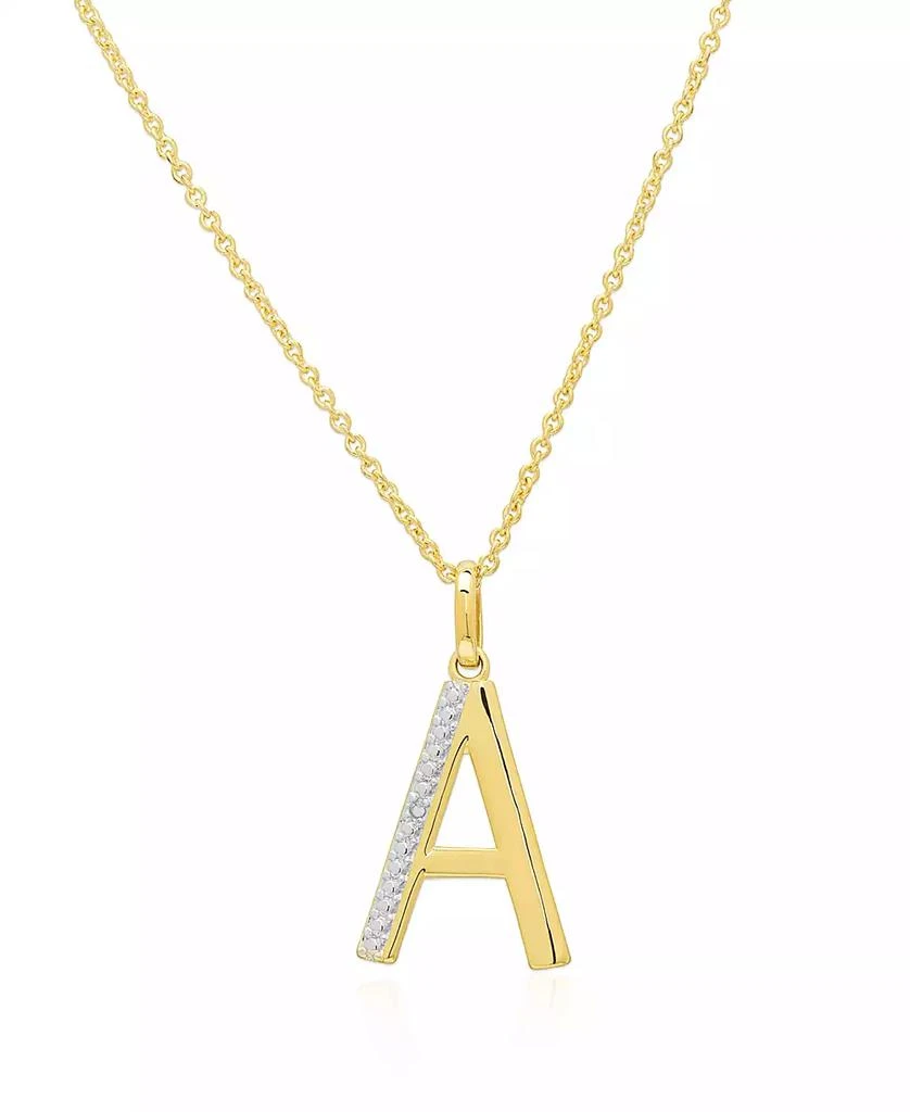 Macy's Diamond Accent (0.005  ct. t. w.) Initials Pendant Necklace