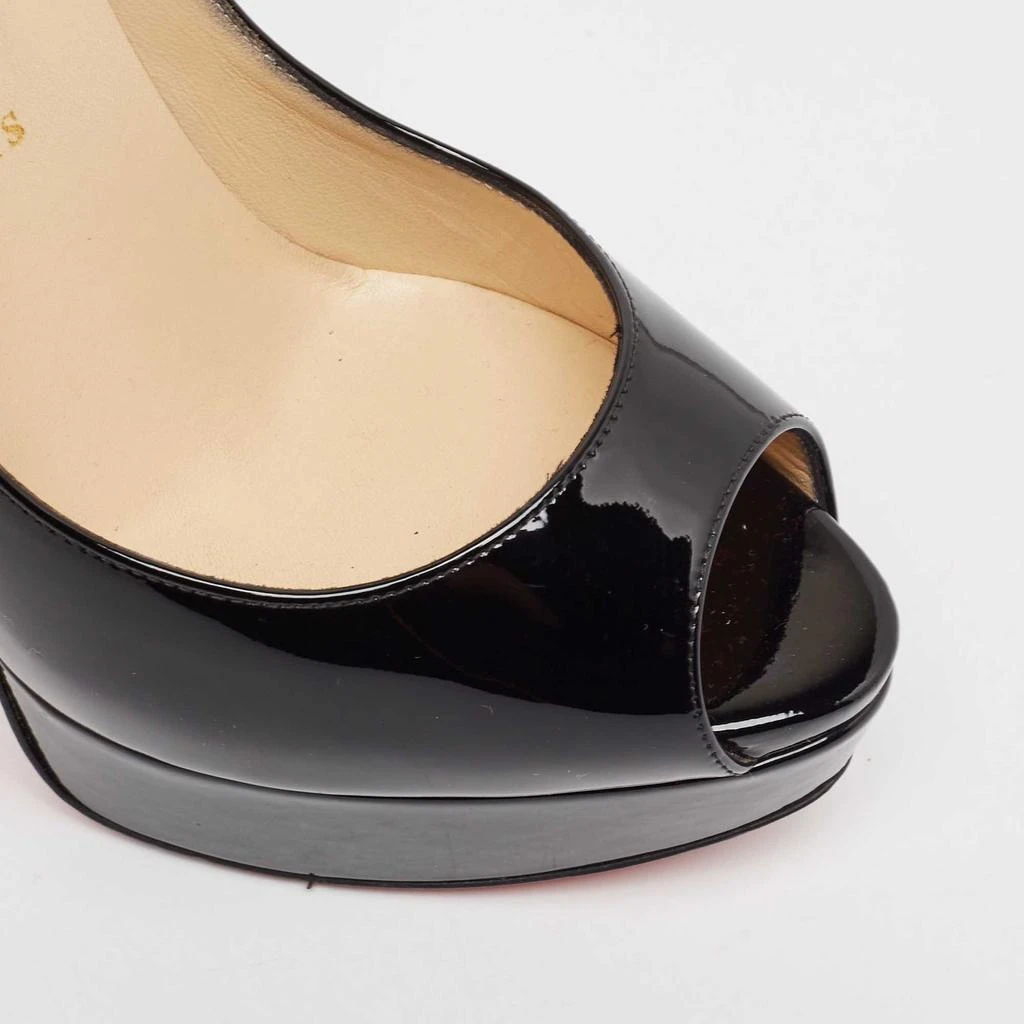 Christian Louboutin Christian Louboutin Black Patent Leather Lady Peep Pumps Size 37.5 7