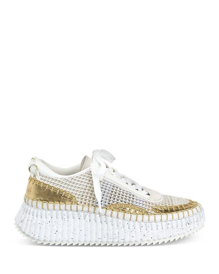 Chloé Women's Nama Woven Platform Low Top Sneakers 3