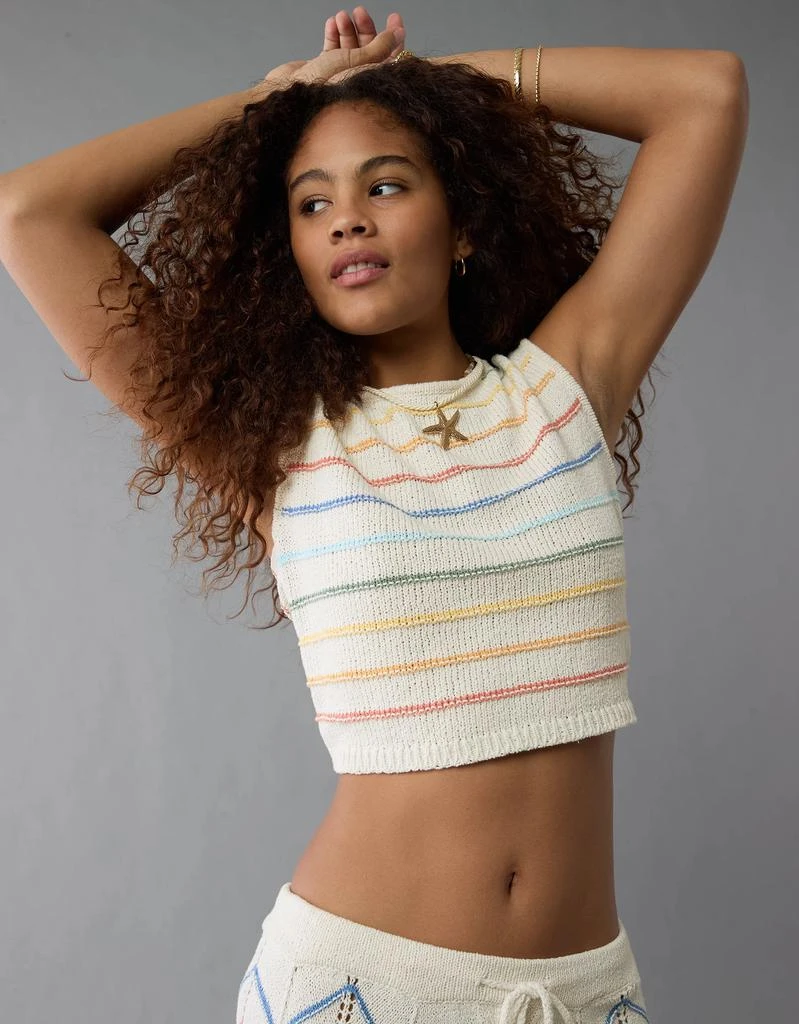 AE AE Pride Cropped Tie Back Sweater Tank Top 2
