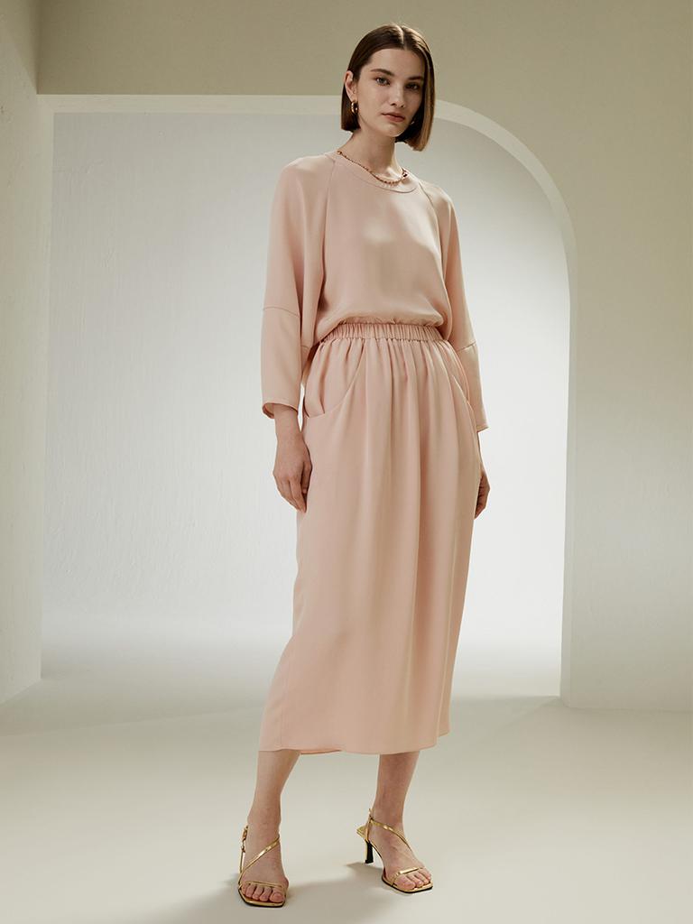 LILYSILK Blossom Skirt with Elastic Waistband and Side Pockets
