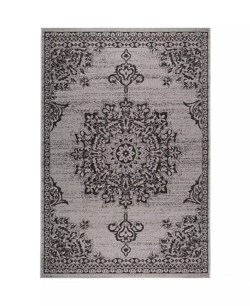 Nicole Miller Patio Country Azalea Gray 7'9" x 10'2" Outdoor Area Rug 1