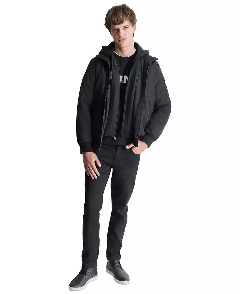 DKNY Men's Removable Hood Water-Resistant Bomber Jacket 6