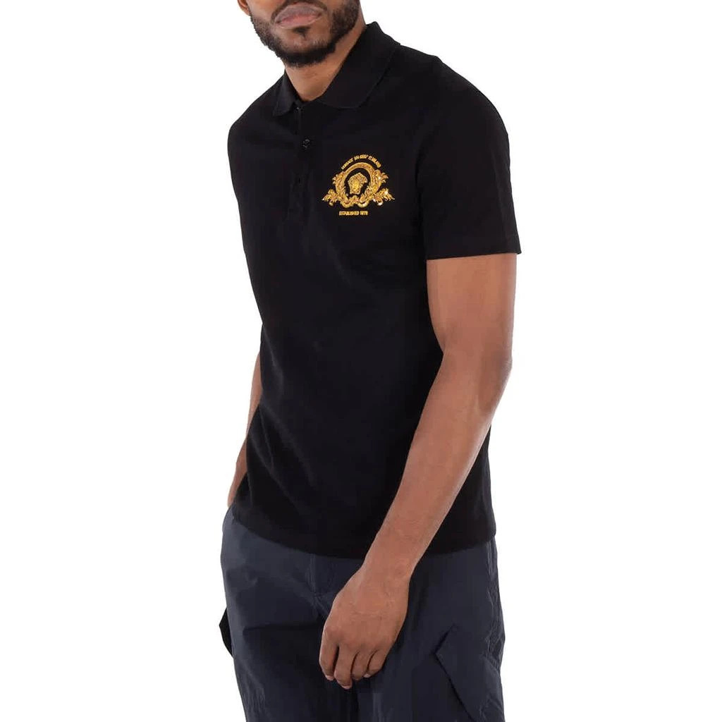 Versace Coupe Blason Embroidered Polo Shirt, Size Medium 2