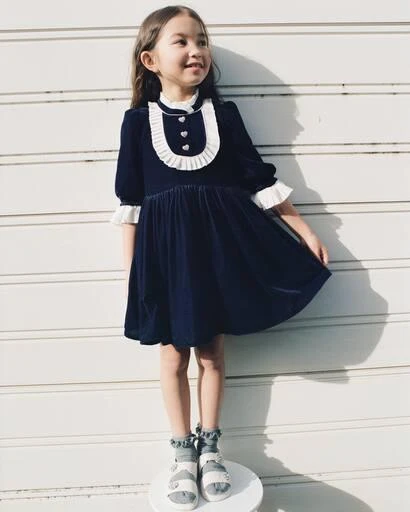 blue and white shirt dress Stripe Print Tiered Mini Dress Blue
