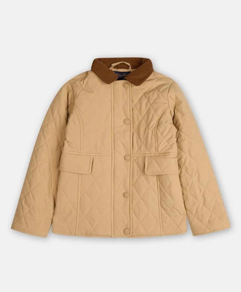 Brooks Brothers Girls Quilted Riding Jacket with Contrast Collar 1