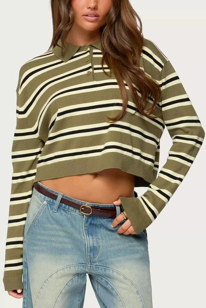 Edikted Edikted Shelby Striped Polo Sweater 3