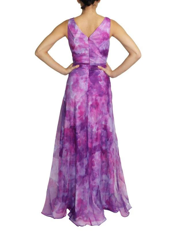 Rene Ruiz Collection Watercolor Organza Surplice Gown 2