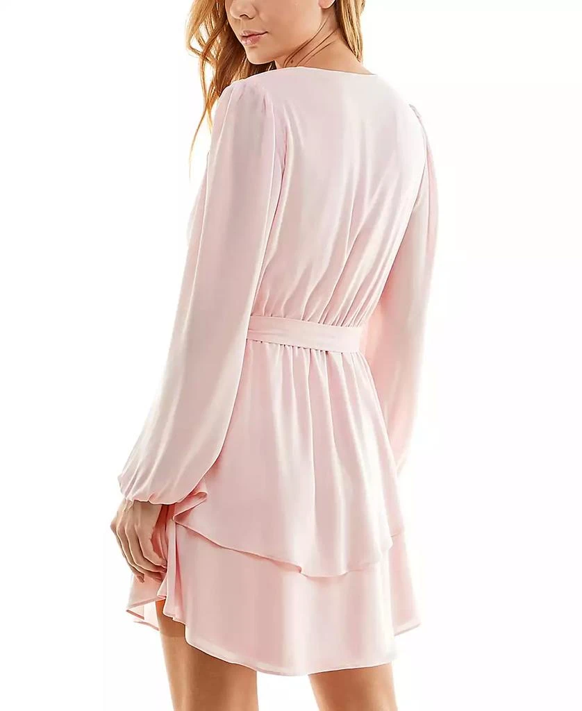 City Studios Juniors
 Surplice-Neck Fit 
Flare V-Neck Dress 2