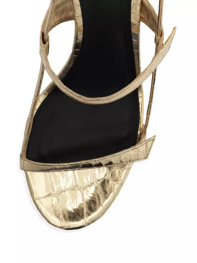 Alexandre Birman Tita Cage 60MM Metallic Crocodile-Embossed Leather Sandals 5