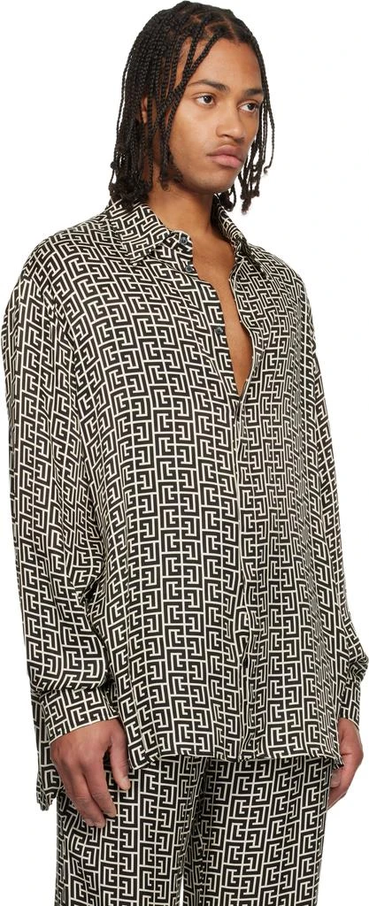 Balmain Off-White 
Black Monogrammed Flowing Shirt 2