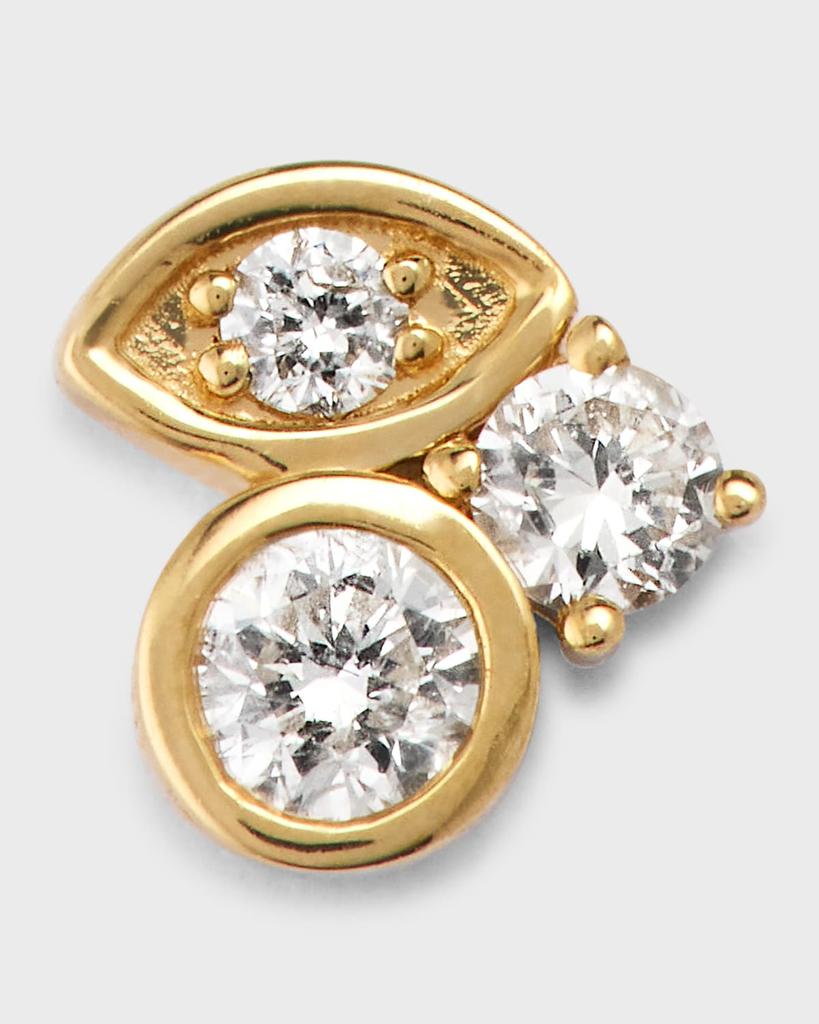 Sydney Evan 14K Yellow Gold Marquis Diamond Cluster Stud Earring, Single