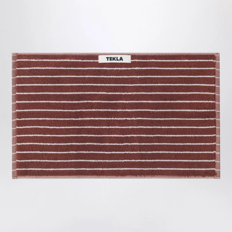 Tekla Striped reddish-brown guest towel 30x50 cm