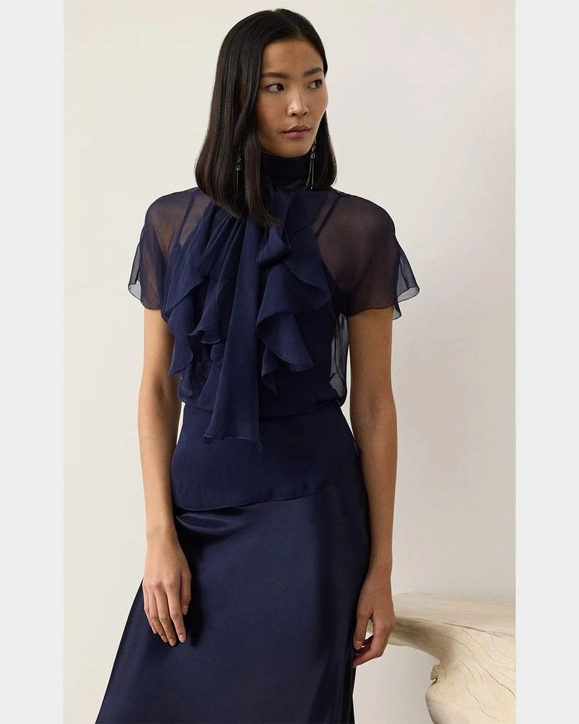 Ralph Lauren Etta Ruffle Bib Washed Chiffon Top 6