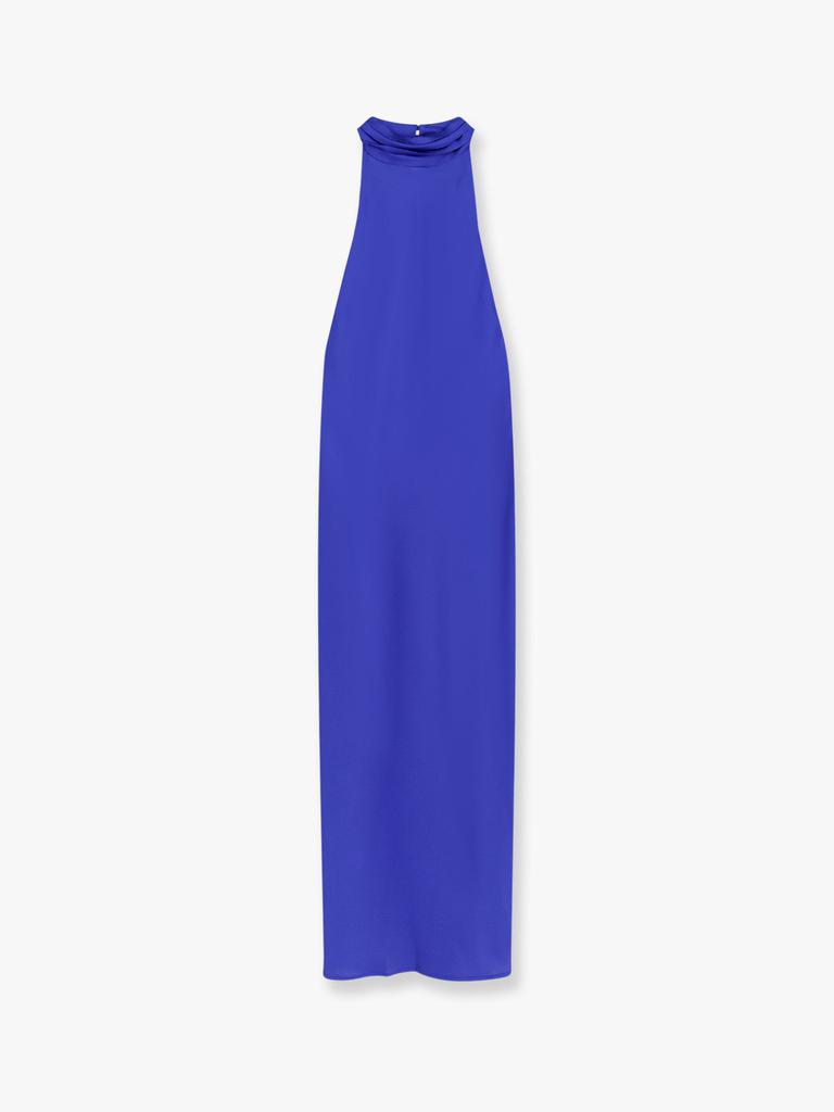 ACTUALEE Satin long dress with neckline on the back