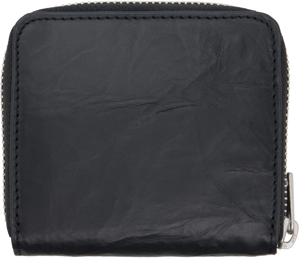 Y-3 Black Crinkle Leather Wallet 2