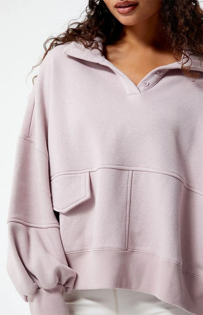 PacSun Margot Half Button Fleece Sweatshirt 2