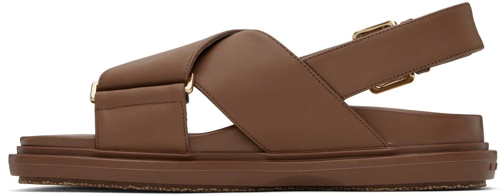 Marni Brown Leather Fussbett Sandals 3