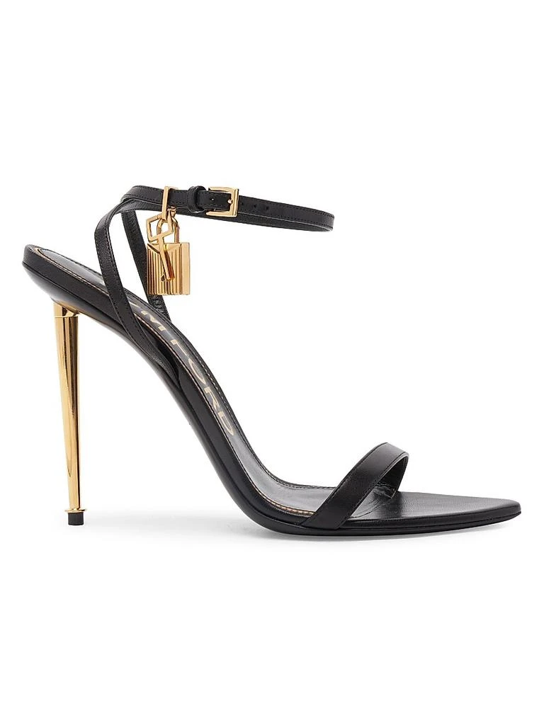 Tom Ford Padlock 105 Leather Point-Toe Ankle-Strap Sandals 1